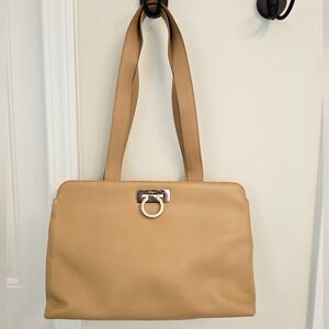 Ferragamo Tan Leather Tote